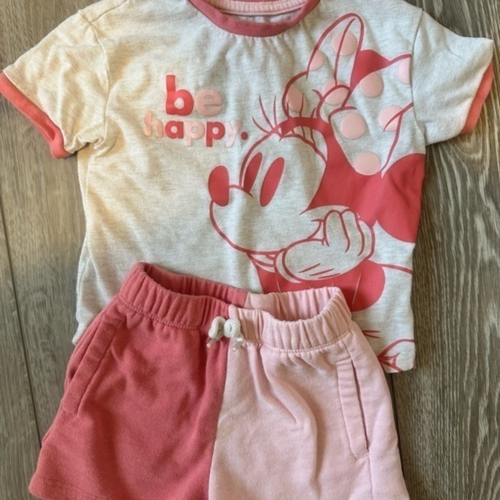 Disney Minnie Mouse Be Happy T-Shirt and Shorts Set